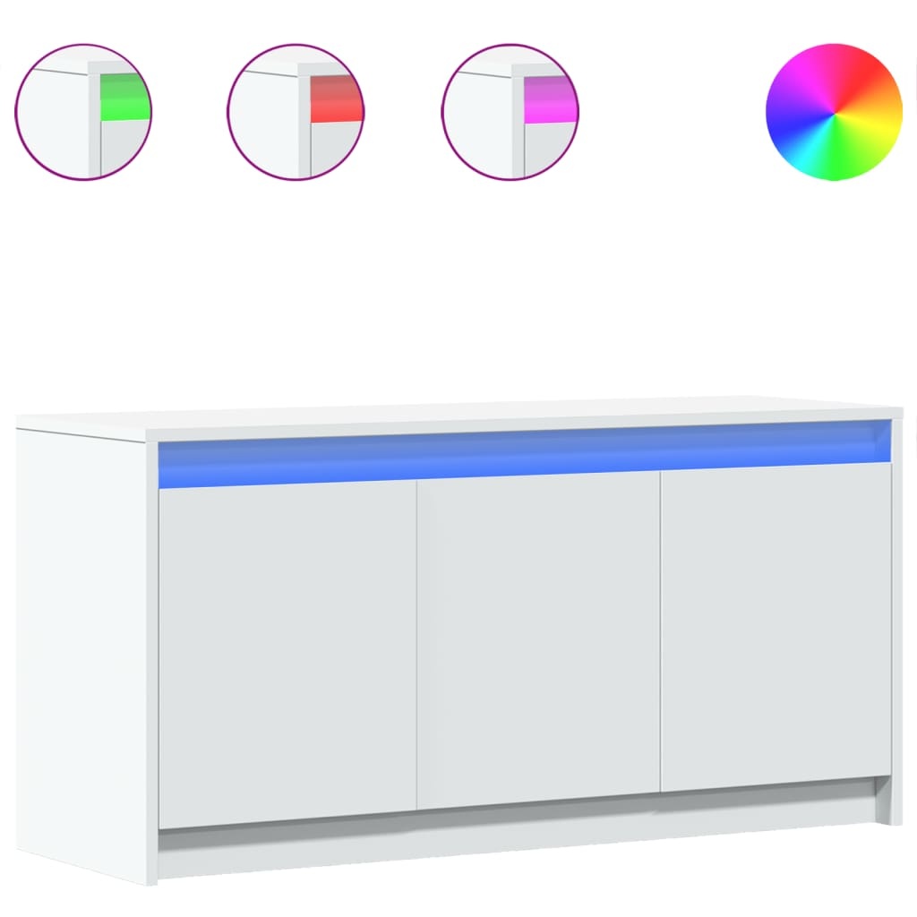 VidaXL Tv-meubel met LED 100x34x50 cm bewerkt hout wit