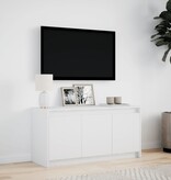VidaXL Tv-meubel met LED 100x34x50 cm bewerkt hout wit