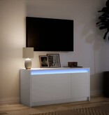 VidaXL Tv-meubel met LED 100x34x50 cm bewerkt hout wit