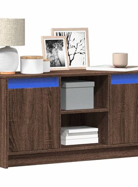 VidaXL Tv-meubel met LED 100x34x50 cm bewerkt hout bruin eikenkleurig