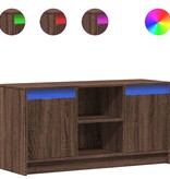 VidaXL Tv-meubel met LED 100x34x50 cm bewerkt hout bruin eikenkleurig