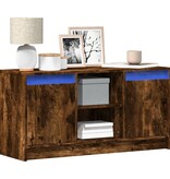 VidaXL Tv-meubel met LED 100x34x50 cm bewerkt hout gerookt eikenkleur