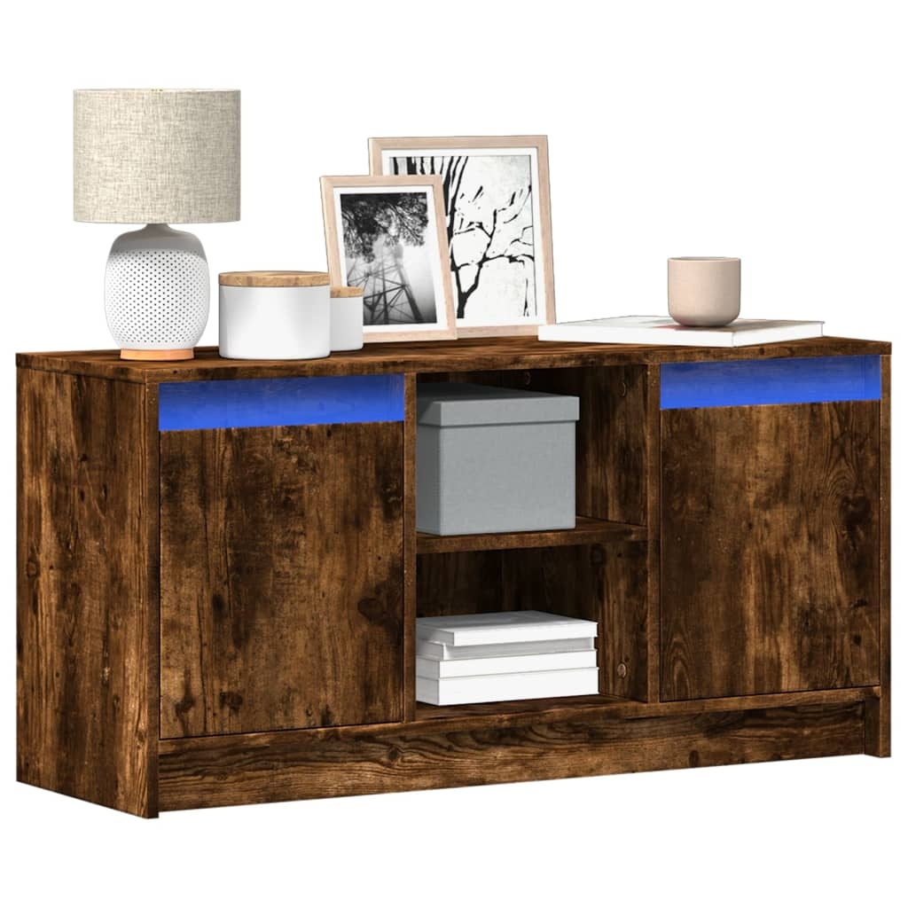 VidaXL Tv-meubel met LED 100x34x50 cm bewerkt hout gerookt eikenkleur