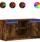 VidaXL Tv-meubel met LED 100x34x50 cm bewerkt hout gerookt eikenkleur