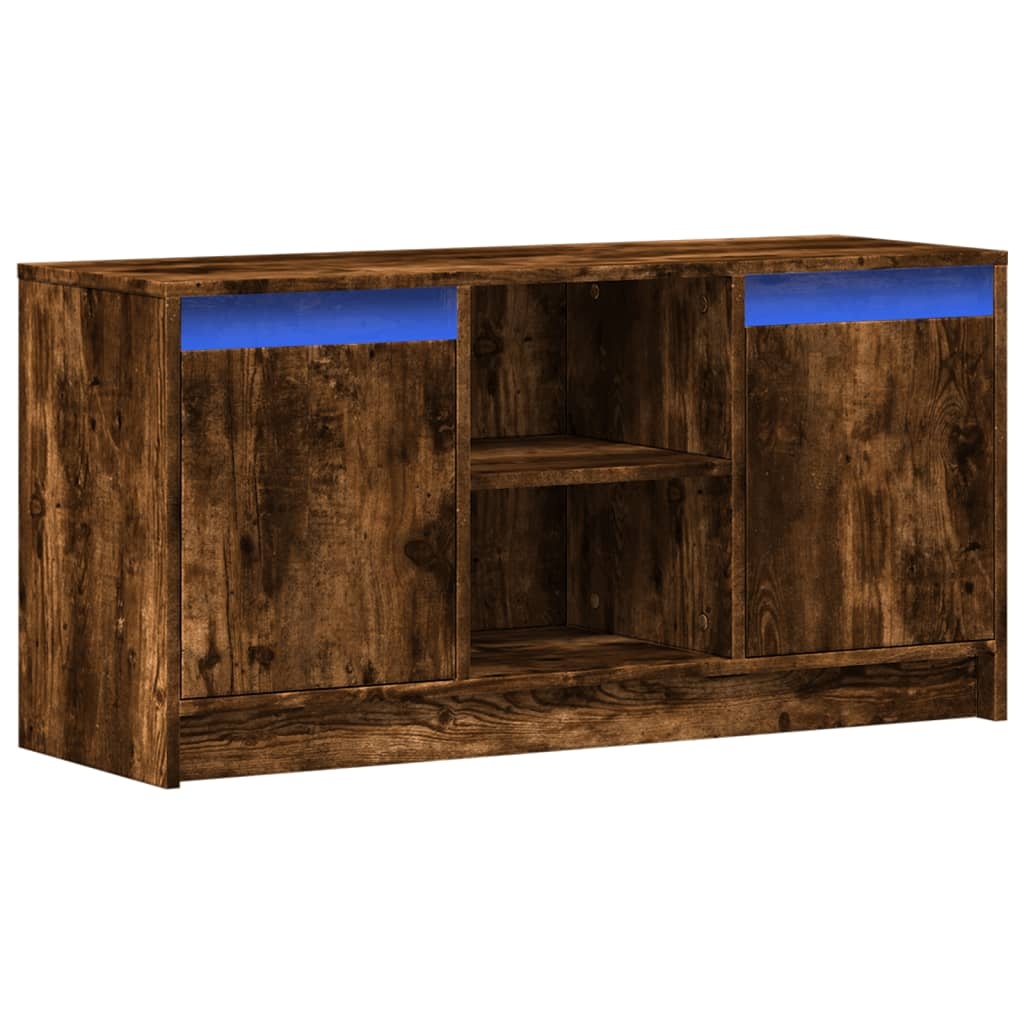 VidaXL Tv-meubel met LED 100x34x50 cm bewerkt hout gerookt eikenkleur