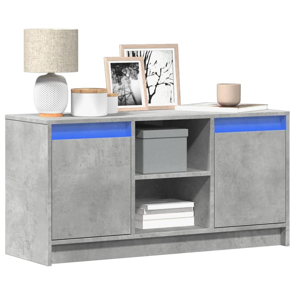 VidaXL Tv-meubel met LED 100x34x50 cm bewerkt hout betongrijs