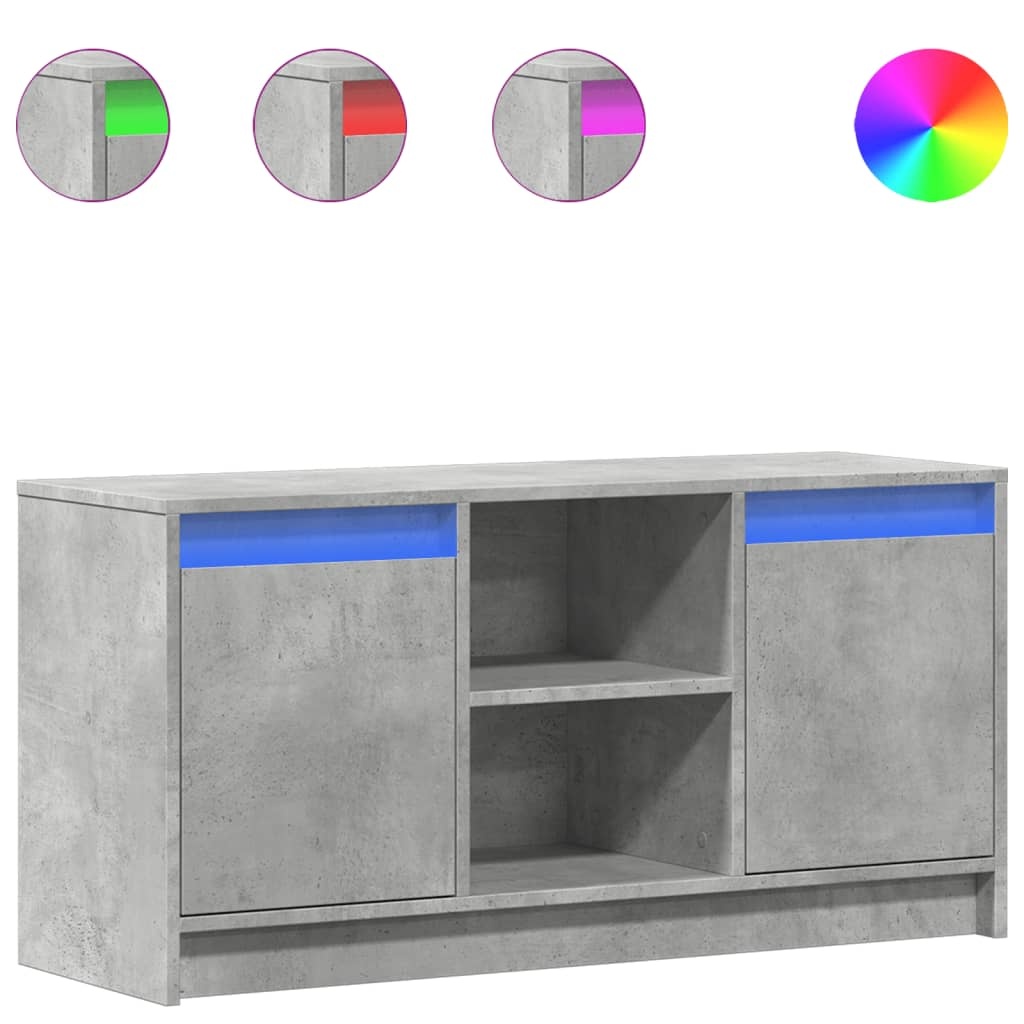 VidaXL Tv-meubel met LED 100x34x50 cm bewerkt hout betongrijs