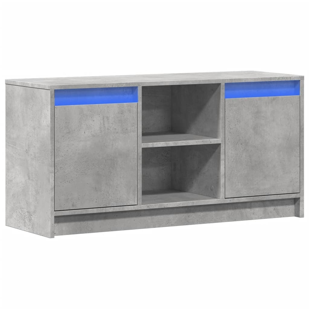 VidaXL Tv-meubel met LED 100x34x50 cm bewerkt hout betongrijs