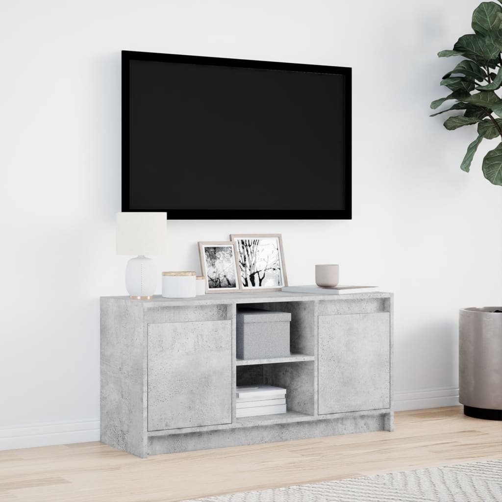 VidaXL Tv-meubel met LED 100x34x50 cm bewerkt hout betongrijs