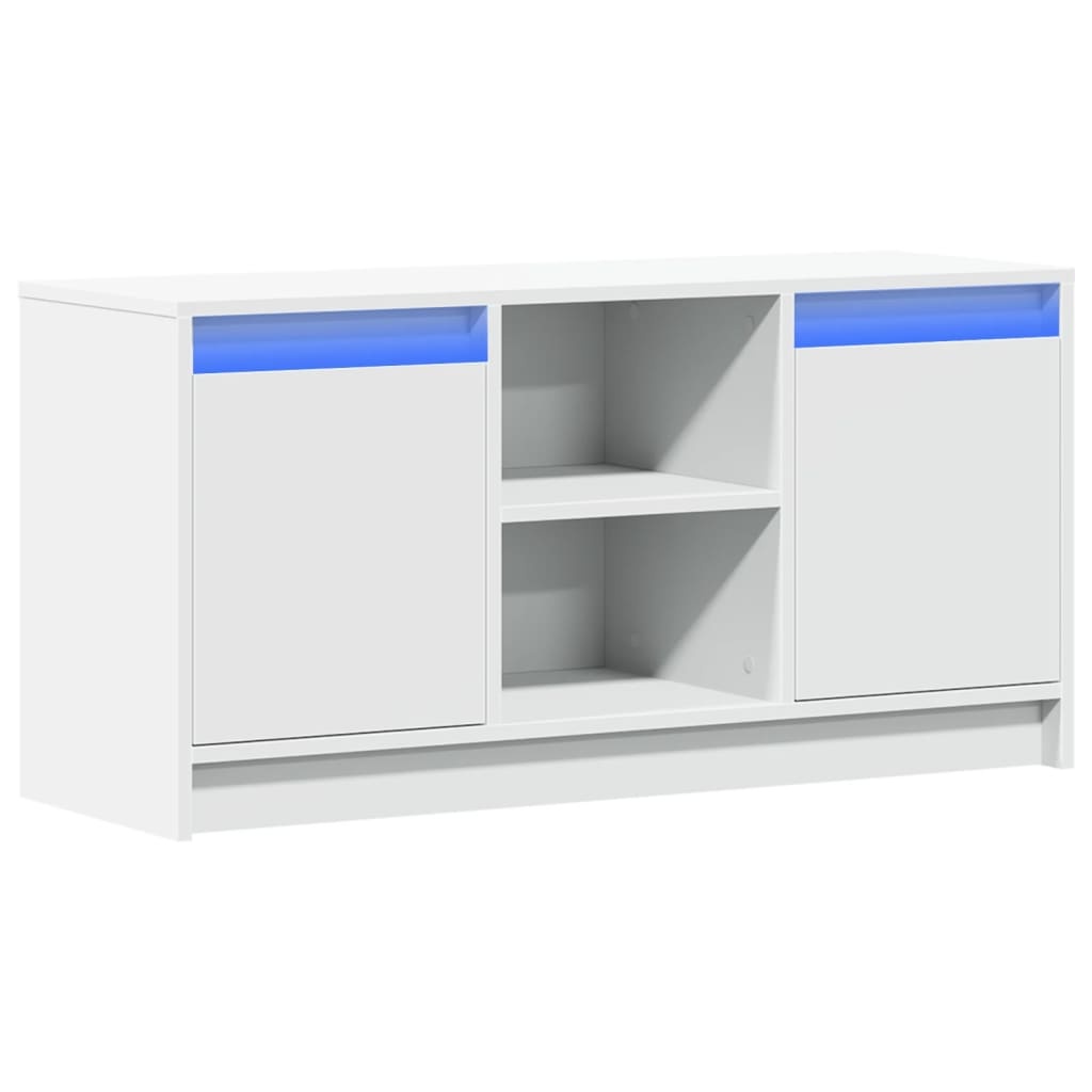 VidaXL Tv-meubel met LED 100x34x50 cm bewerkt hout wit