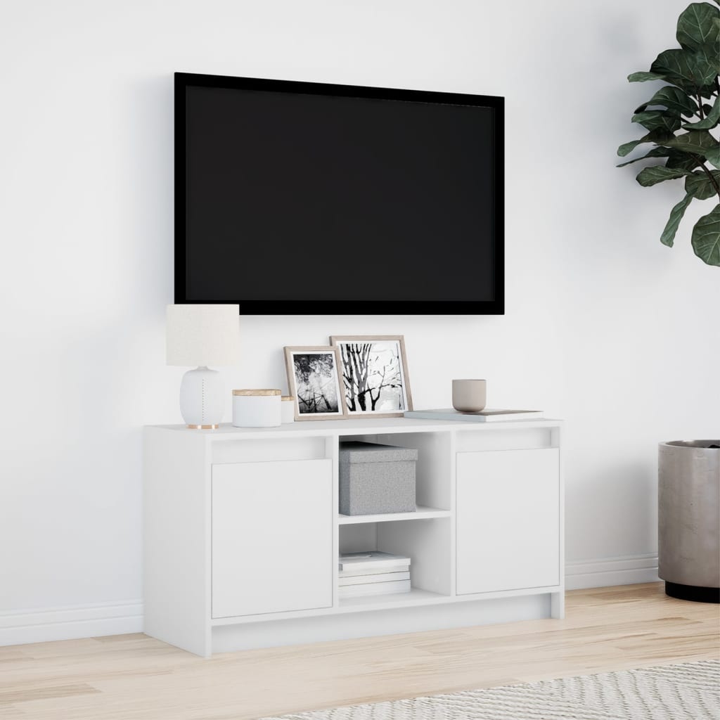 VidaXL Tv-meubel met LED 100x34x50 cm bewerkt hout wit