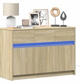 VidaXL Tv-meubel met LED 91x34x61 cm bewerkt hout sonoma eikenkleurig