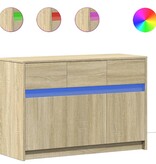 VidaXL Tv-meubel met LED 91x34x61 cm bewerkt hout sonoma eikenkleurig