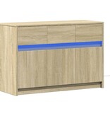 VidaXL Tv-meubel met LED 91x34x61 cm bewerkt hout sonoma eikenkleurig