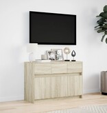 VidaXL Tv-meubel met LED 91x34x61 cm bewerkt hout sonoma eikenkleurig