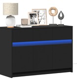 VidaXL Tv-meubel met LED 91x34x61 cm bewerkt hout zwart