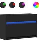 VidaXL Tv-meubel met LED 91x34x61 cm bewerkt hout zwart