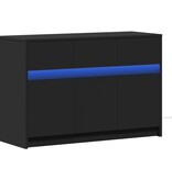 VidaXL Tv-meubel met LED 91x34x61 cm bewerkt hout zwart