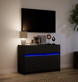 VidaXL Tv-meubel met LED 91x34x61 cm bewerkt hout zwart