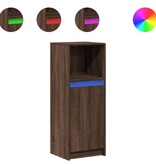 VidaXL Dressoir met LED 38x34x100 cm bewerkt hout bruin eikenkleur