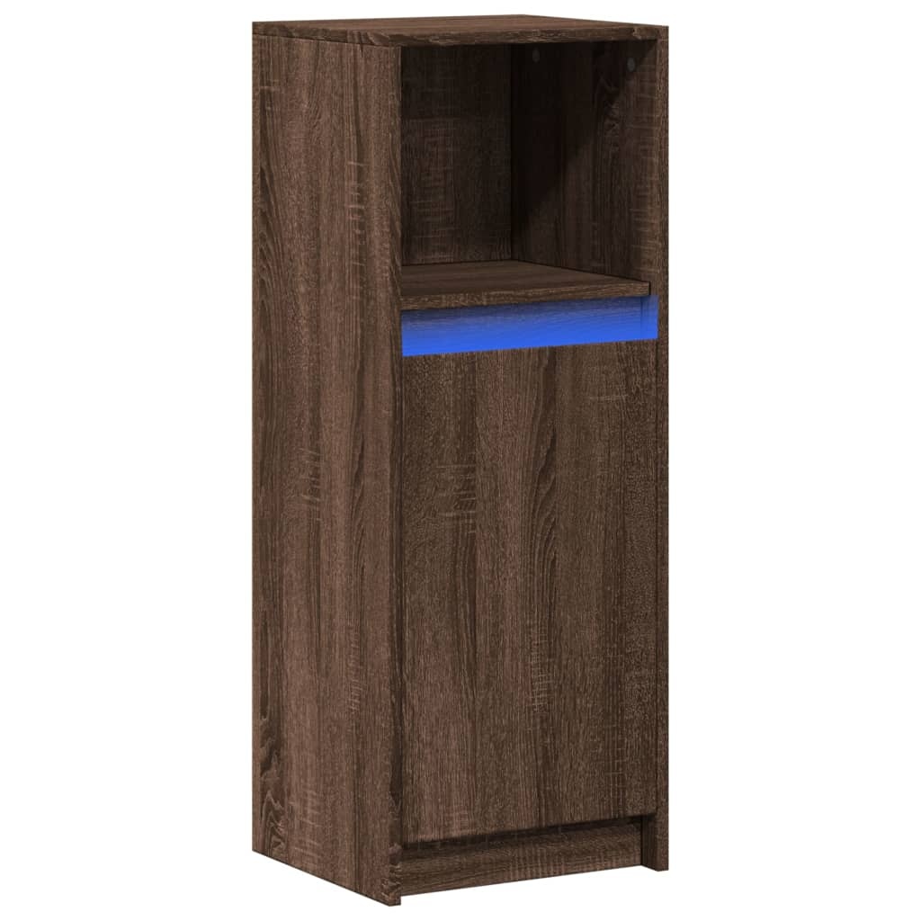 VidaXL Dressoir met LED 38x34x100 cm bewerkt hout bruin eikenkleur