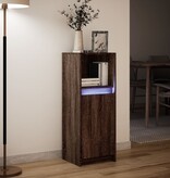 VidaXL Dressoir met LED 38x34x100 cm bewerkt hout bruin eikenkleur