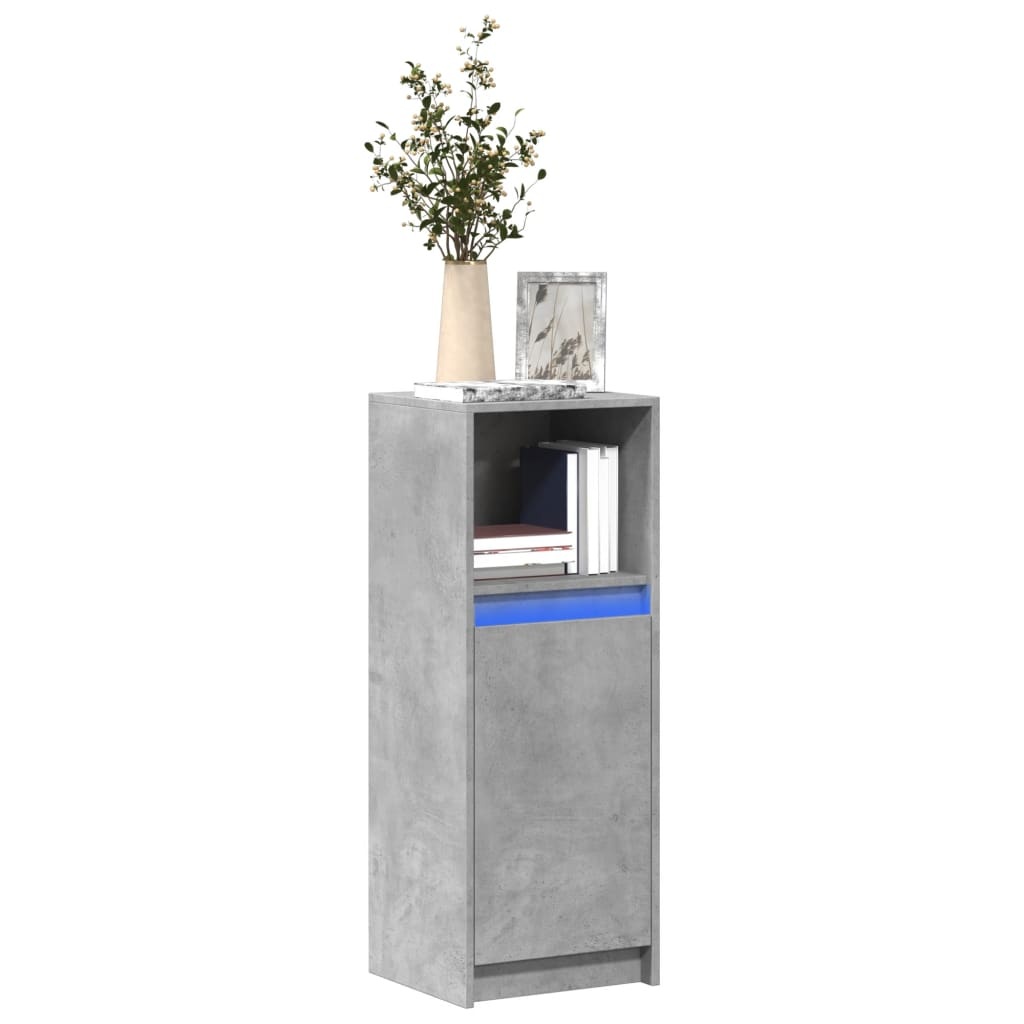 VidaXL Dressoir met LED 38x34x100 cm bewerkt hout betongrijs