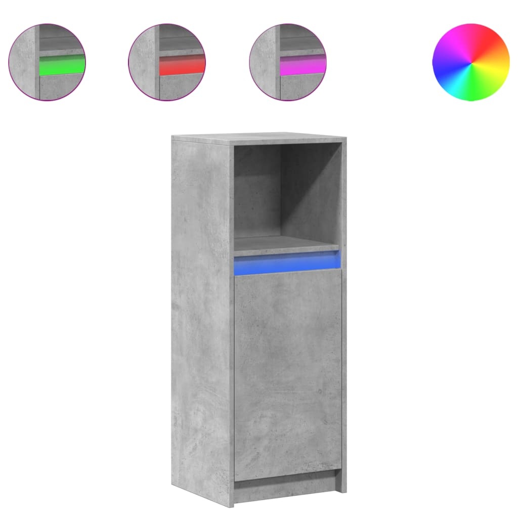 VidaXL Dressoir met LED 38x34x100 cm bewerkt hout betongrijs