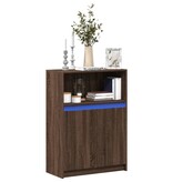 VidaXL Dressoir met LED 72x34x100 cm bewerkt hout bruin eikenkleur