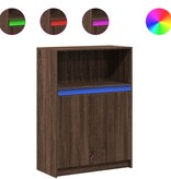 VidaXL Dressoir met LED 72x34x100 cm bewerkt hout bruin eikenkleur