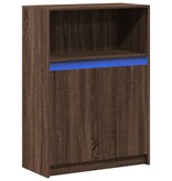 VidaXL Dressoir met LED 72x34x100 cm bewerkt hout bruin eikenkleur