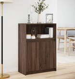 VidaXL Dressoir met LED 72x34x100 cm bewerkt hout bruin eikenkleur