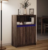 VidaXL Dressoir met LED 72x34x100 cm bewerkt hout bruin eikenkleur
