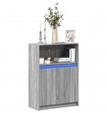 VidaXL Dressoir met LED 72x34x100 cm bewerkt hout grijs sonoma eiken