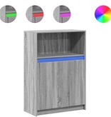 VidaXL Dressoir met LED 72x34x100 cm bewerkt hout grijs sonoma eiken