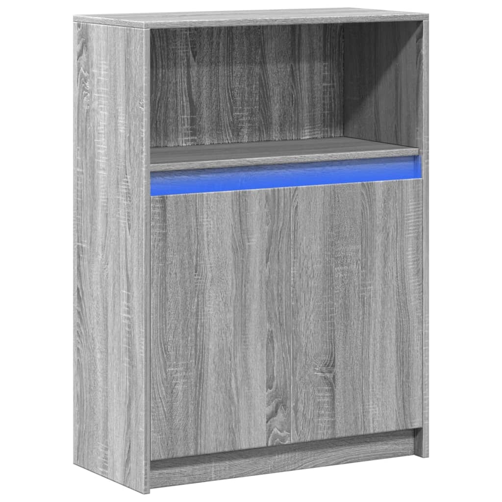 VidaXL Dressoir met LED 72x34x100 cm bewerkt hout grijs sonoma eiken