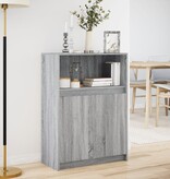 VidaXL Dressoir met LED 72x34x100 cm bewerkt hout grijs sonoma eiken