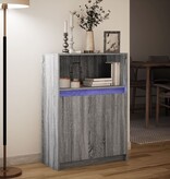 VidaXL Dressoir met LED 72x34x100 cm bewerkt hout grijs sonoma eiken