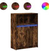 VidaXL Dressoir met LED 72x34x100 cm bewerkt hout gerookt eikenkleurig