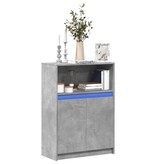 VidaXL Dressoir met LED 72x34x100 cm bewerkt hout betongrijs