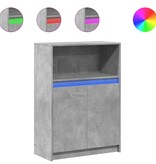 VidaXL Dressoir met LED 72x34x100 cm bewerkt hout betongrijs