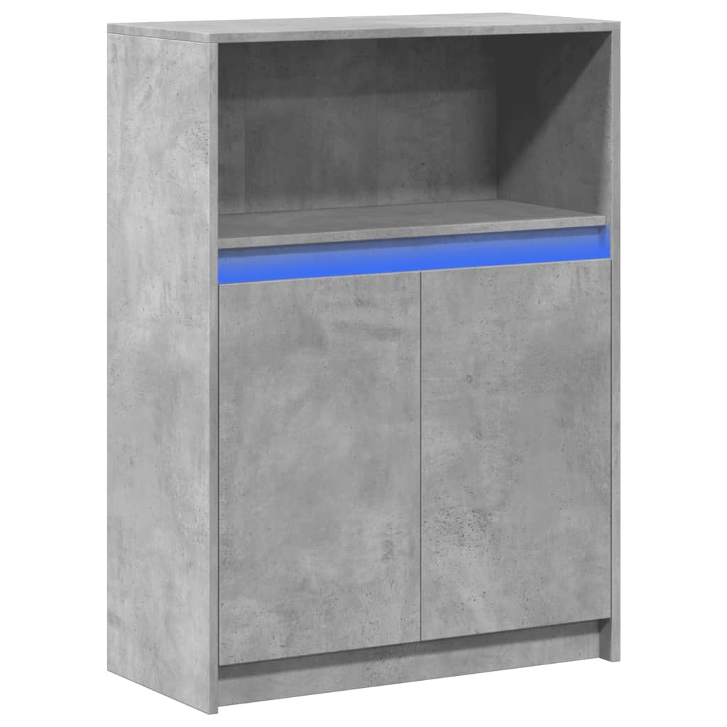 VidaXL Dressoir met LED 72x34x100 cm bewerkt hout betongrijs