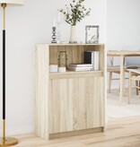 VidaXL Dressoir met LED 72x34x100 cm bewerkt hout sonoma eikenkleurig