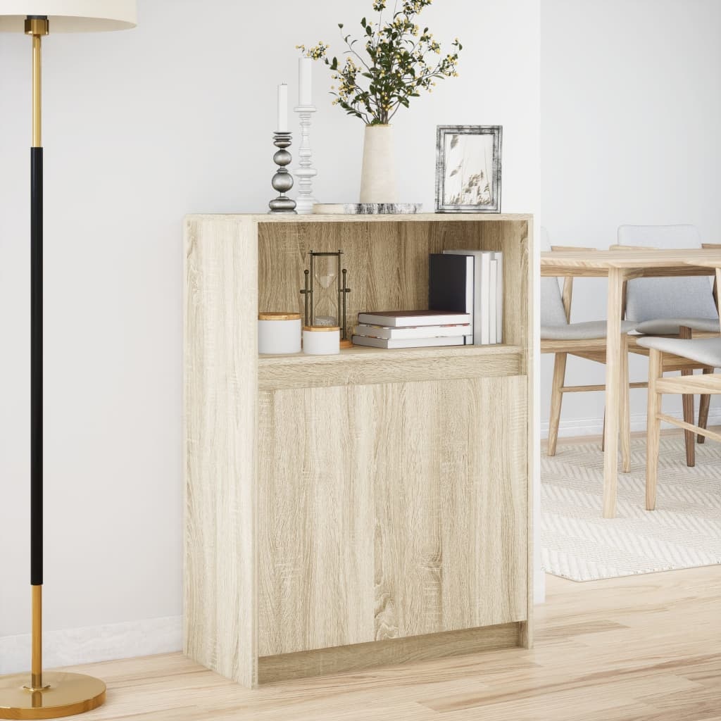 VidaXL Dressoir met LED 72x34x100 cm bewerkt hout sonoma eikenkleurig
