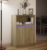 VidaXL Dressoir met LED 72x34x100 cm bewerkt hout sonoma eikenkleurig