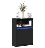 VidaXL Dressoir met LED 72x34x100 cm bewerkt hout zwart