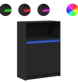 VidaXL Dressoir met LED 72x34x100 cm bewerkt hout zwart