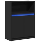 VidaXL Dressoir met LED 72x34x100 cm bewerkt hout zwart