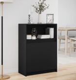 VidaXL Dressoir met LED 72x34x100 cm bewerkt hout zwart