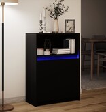 VidaXL Dressoir met LED 72x34x100 cm bewerkt hout zwart